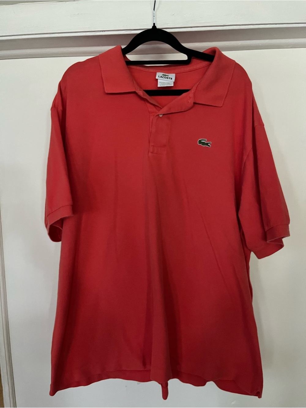 Lacoste Men's Orange Coral Polo with Crocodile Logo